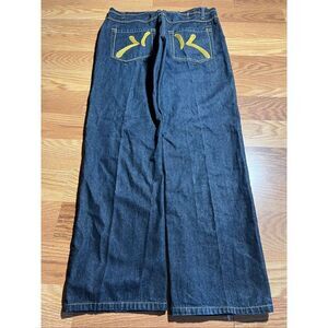 SOLD Vintage Y2K Kani Gold Baggy Embroidered Jeans